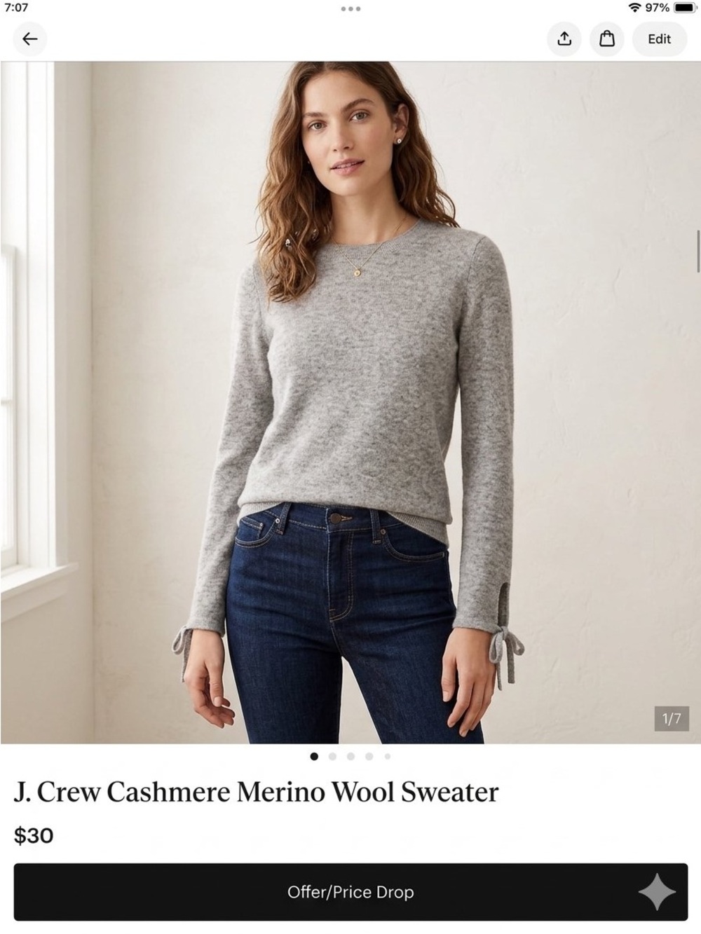 J Crew Cashmere Merino Wool Sweater